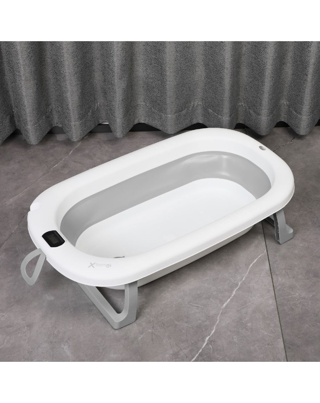 X-treme baby πτυσόμενο μπανάκι μωρού με ενσωματωμένο θερμόμετρο grey xt318 - X-TREME BABY