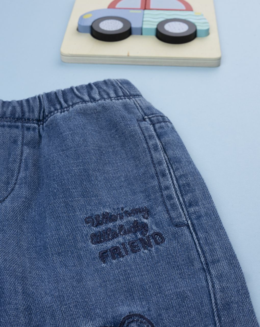 βρεφικό τζιν παντελόνι μπλε teddy για αγόρι - Prénatal