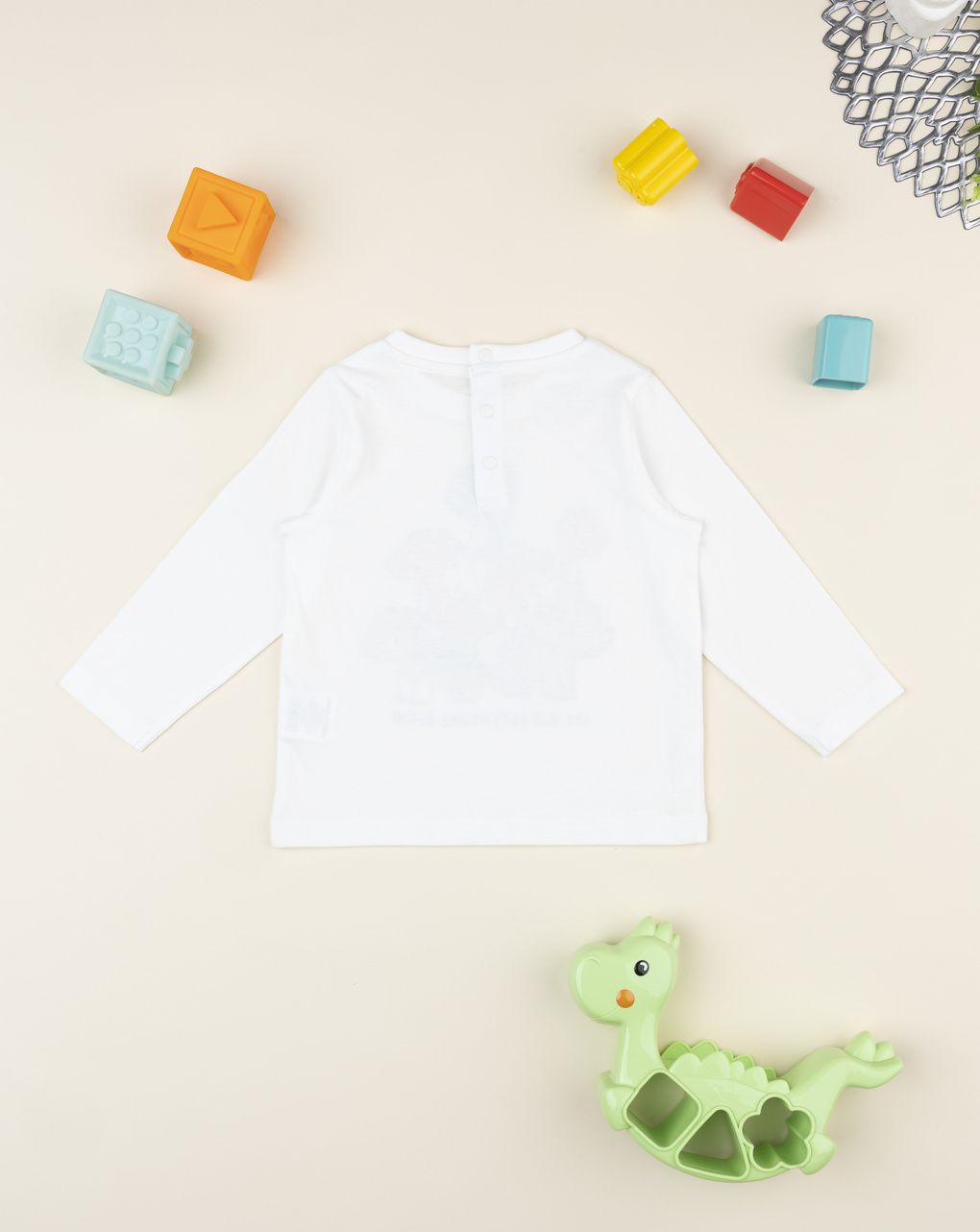 βρεφική μπλούζα λευκή dinos για αγόρι - Prénatal