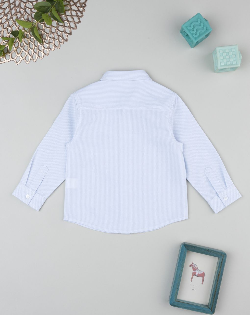 βρεφικό πουκάμισο λευκό ριγέ oxford για αγόρι - Prénatal