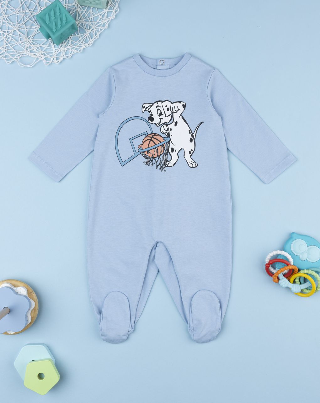 βρεφικό φορμάκι γαλάζιο 101 dalmatians για αγόρι