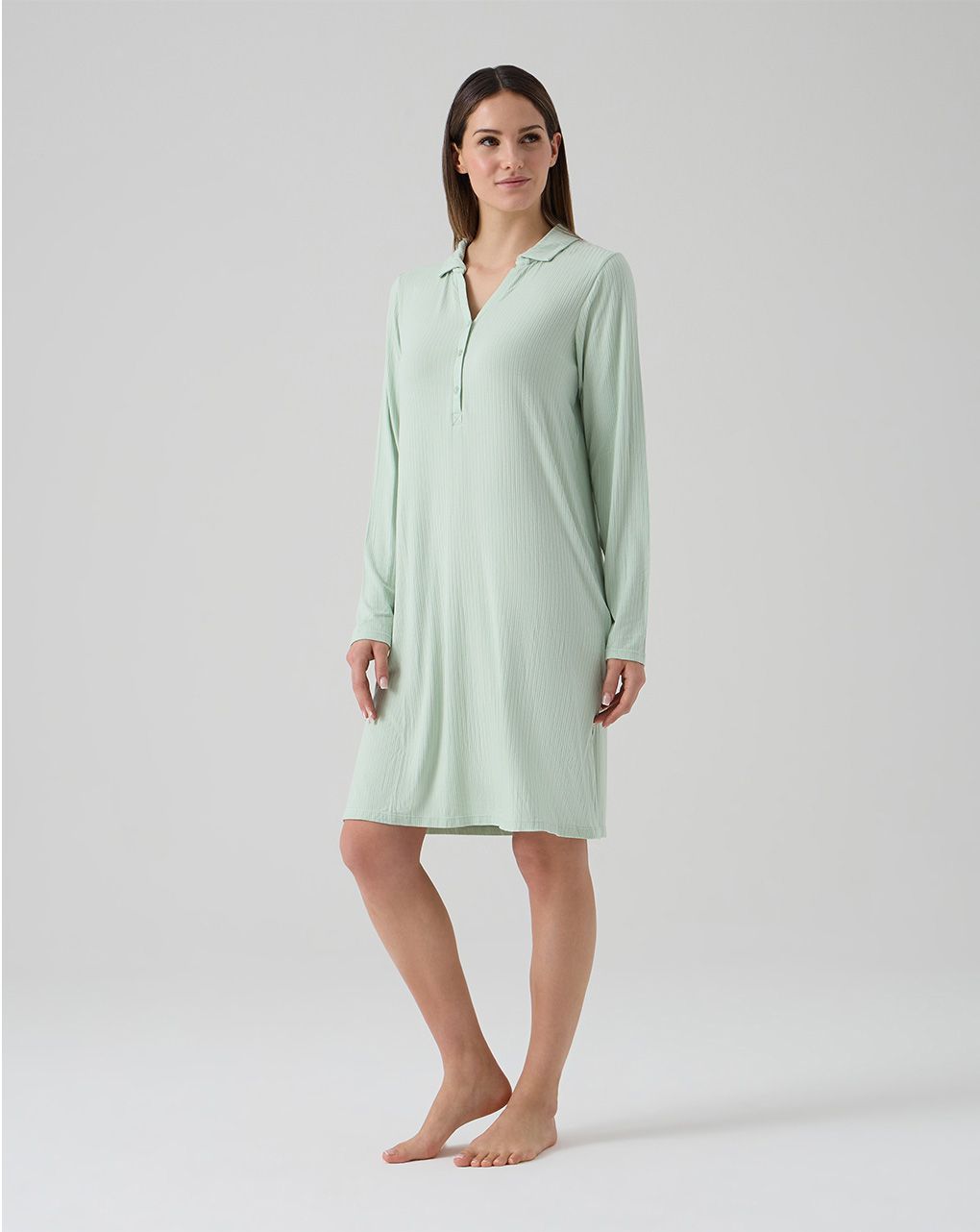 γυναικείο νυχτικό εγκυμοσύνης/θηλασμού πράσινο ριμπ