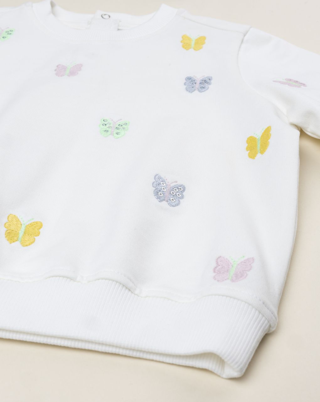 βρεφική μπλούζα φούτερ λευκή με πεταλούδες για κορίτσι - Prénatal
