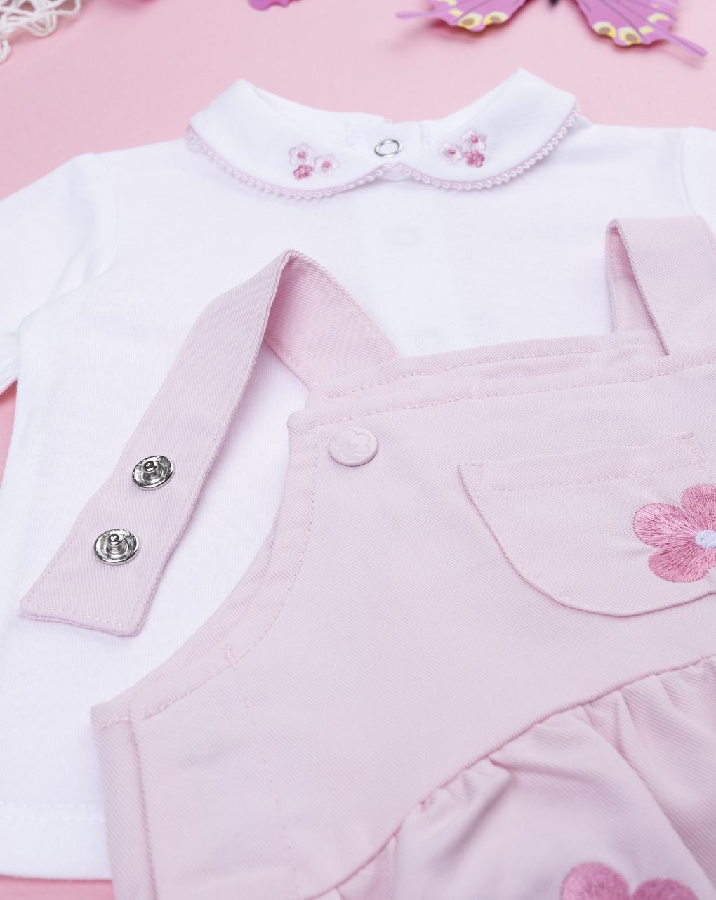βρεφικό σετ μπλούζα και σαλοπέτα με λουλούδια για κορίτσι - Prénatal