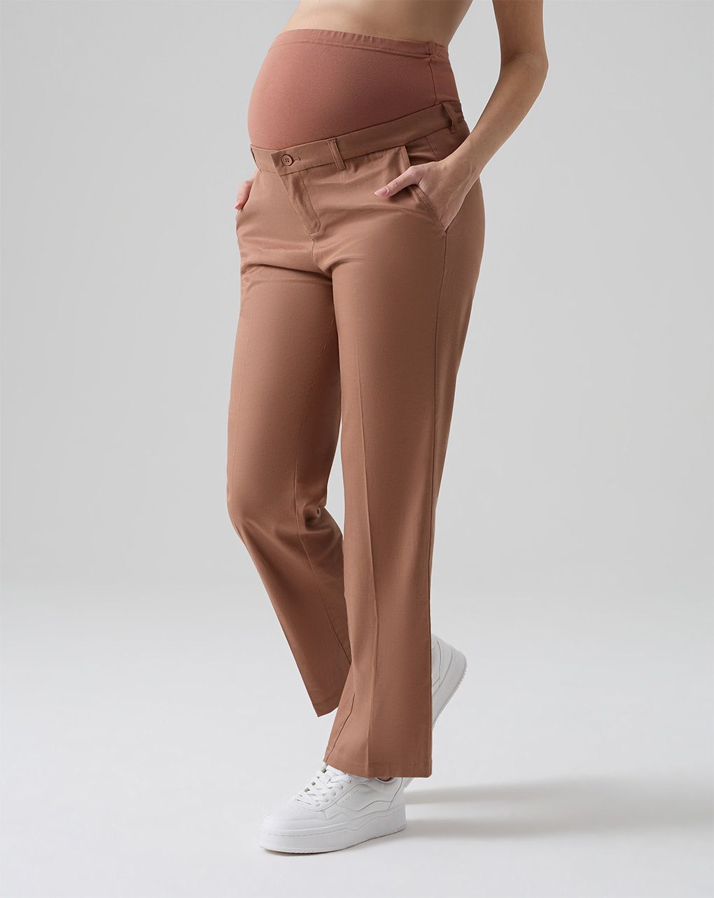 γυναικείο παντελόνι εγκυμοσύνης palazzo καφέ - Prénatal