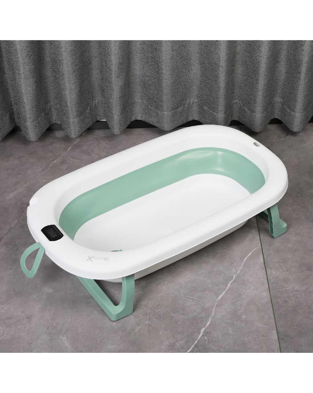 X-treme baby πτυσόμενο μπανάκι μωρού με ενσωματωμένο θερμόμετρο green xt319 - X-TREME BABY