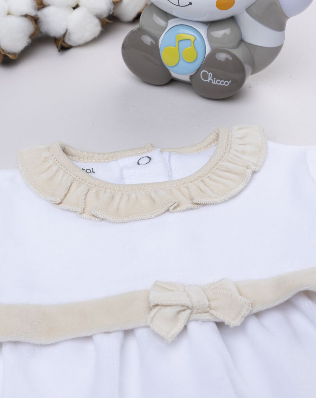 βρεφικό σετ σενίλ μπλούζα και παντελόνι με πασχαλίτσα για κορίτσι - Prénatal