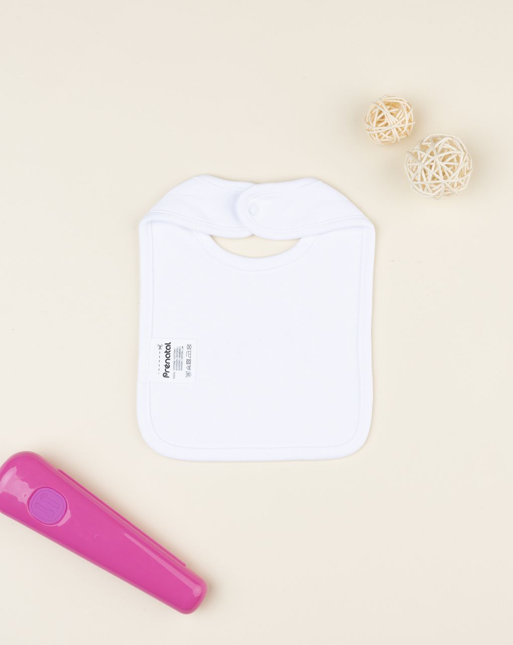 βρεφική σαλιάρα λευκή mom i love you unisex - Prénatal