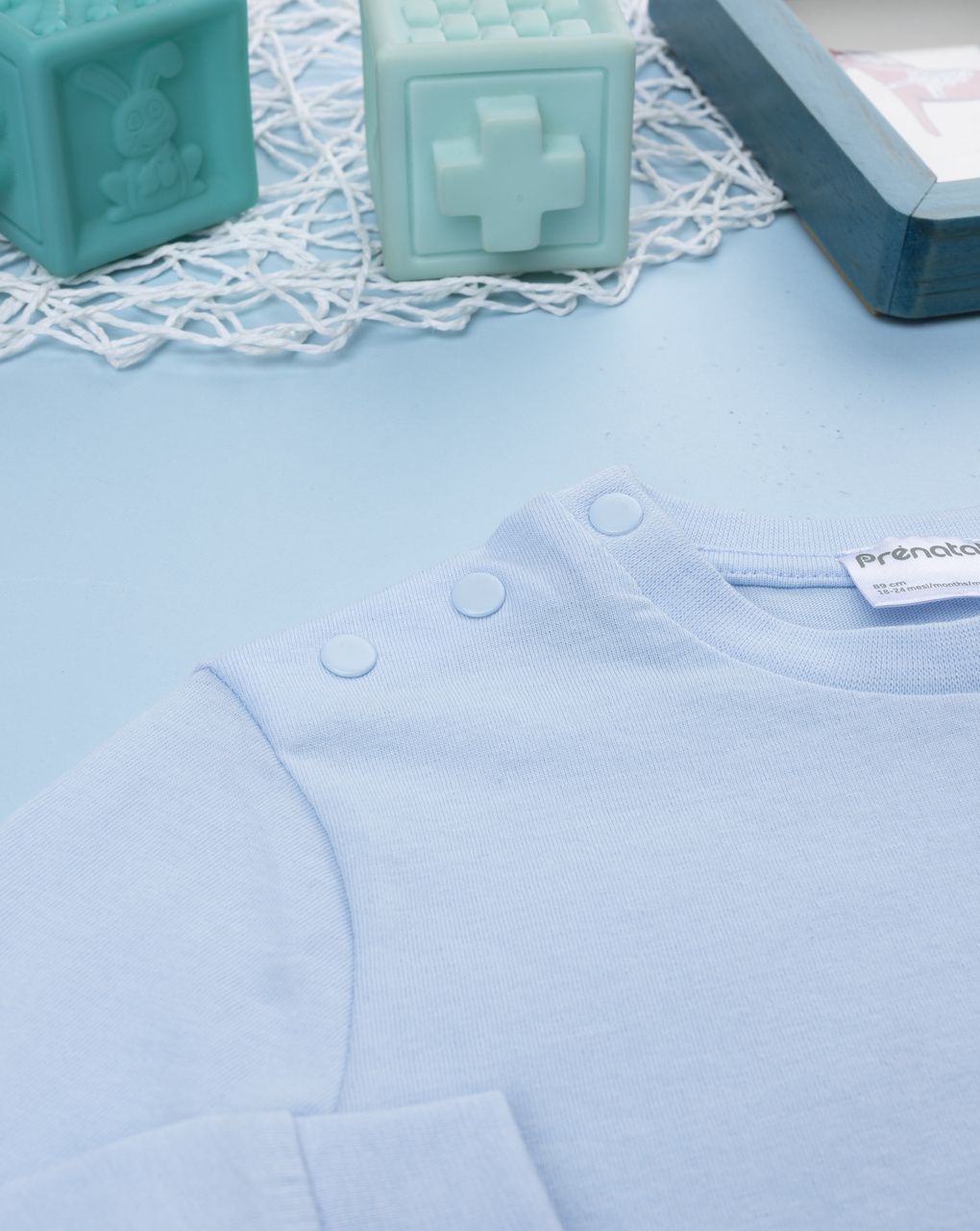 βρεφική πιτζάμα γαλάζια/μπλε με αρκουδάκι για αγόρι - Prénatal