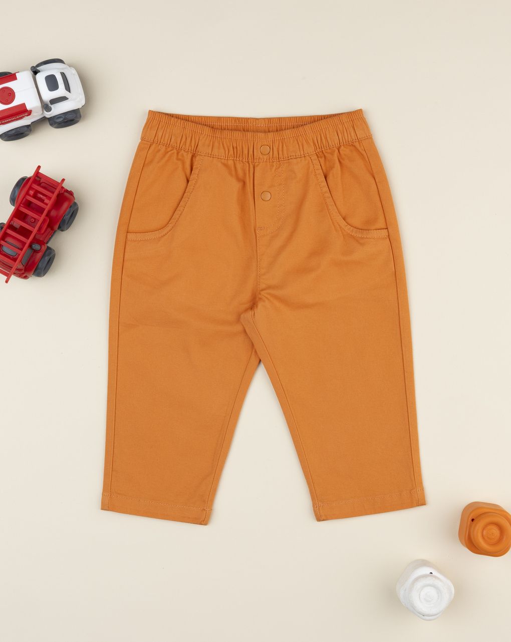 βρεφικό παντελόνι twill πορτοκαλί για αγόρι - Prénatal