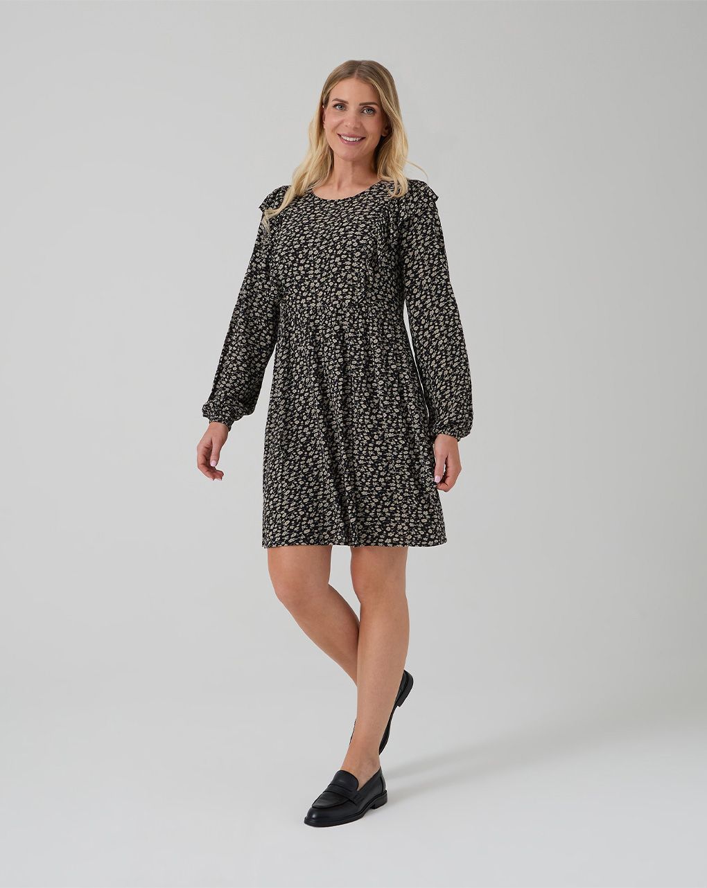 γυναικείο φόρεμα εγκυμοσύνης/θηλασμού μαύρο φλοράλ