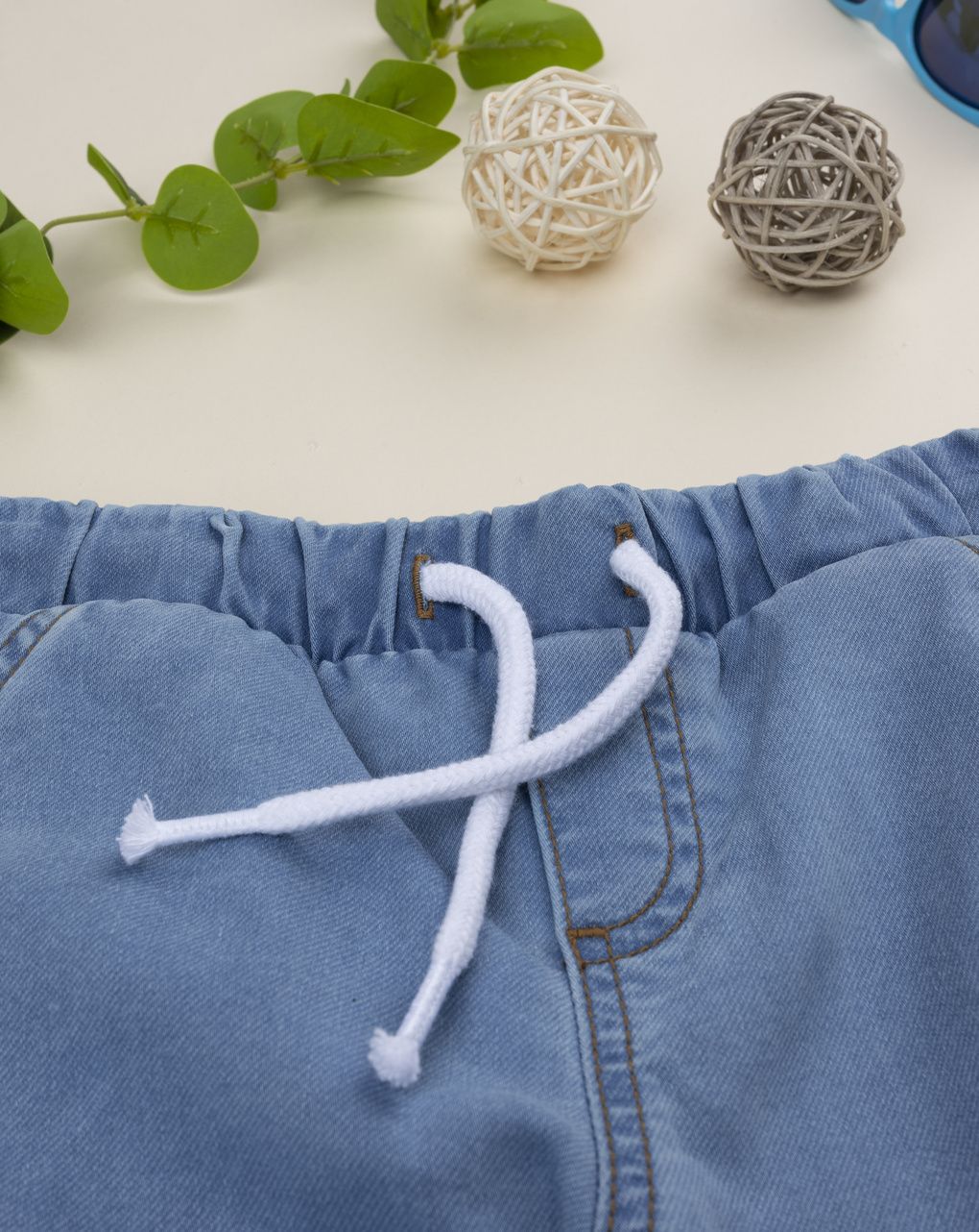 παιδικό τζιν παντελόνι μπλε ανοιχτό με κορδόνι για αγόρι - Prénatal