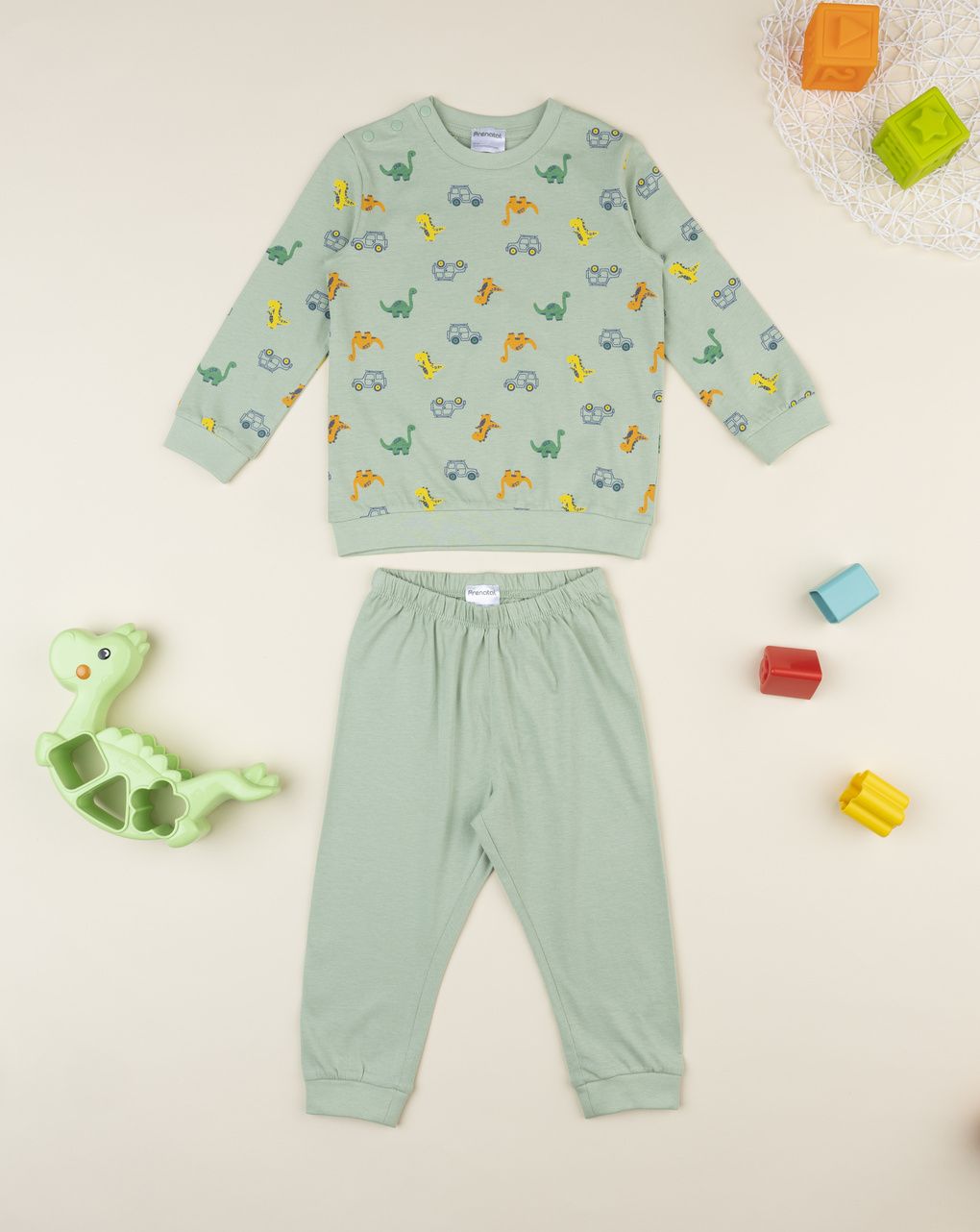 βρεφική πιτζάμα λαδί dinos για αγόρι
