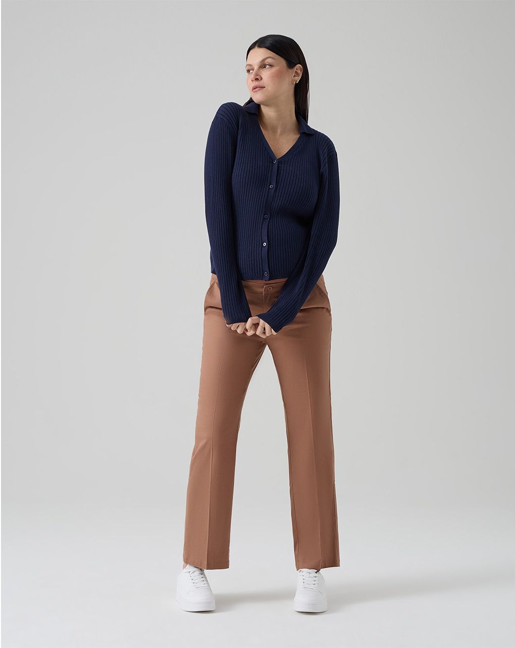 γυναικεία ζακέτα εγκυμοσύνης/θηλασμού μπλε ριμπ - Prénatal