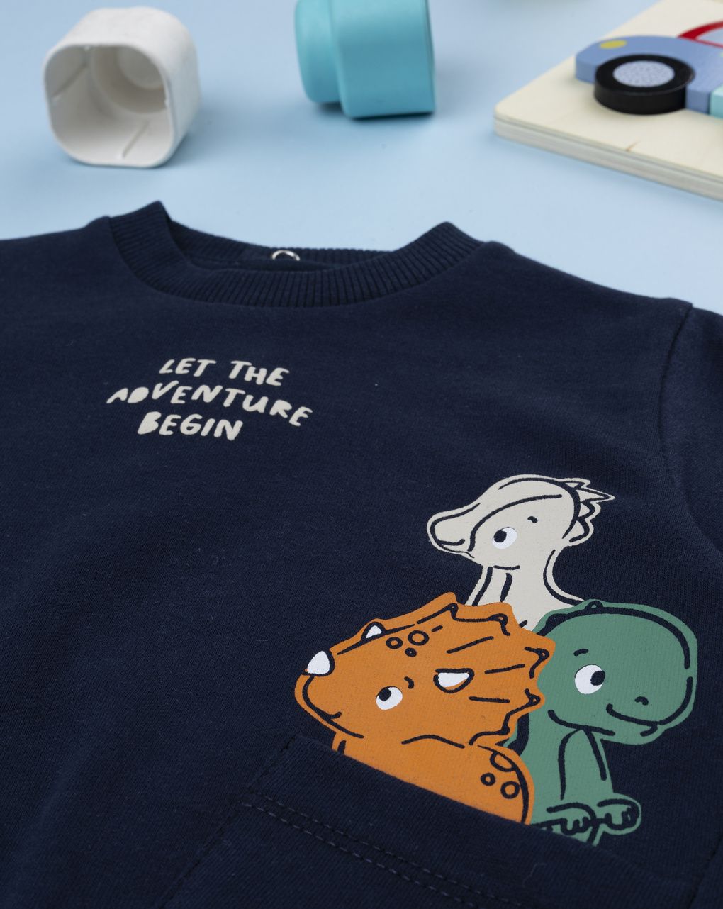 βρεφική μπλούζα φούτερ μπλε dinos για αγόρι - Prénatal