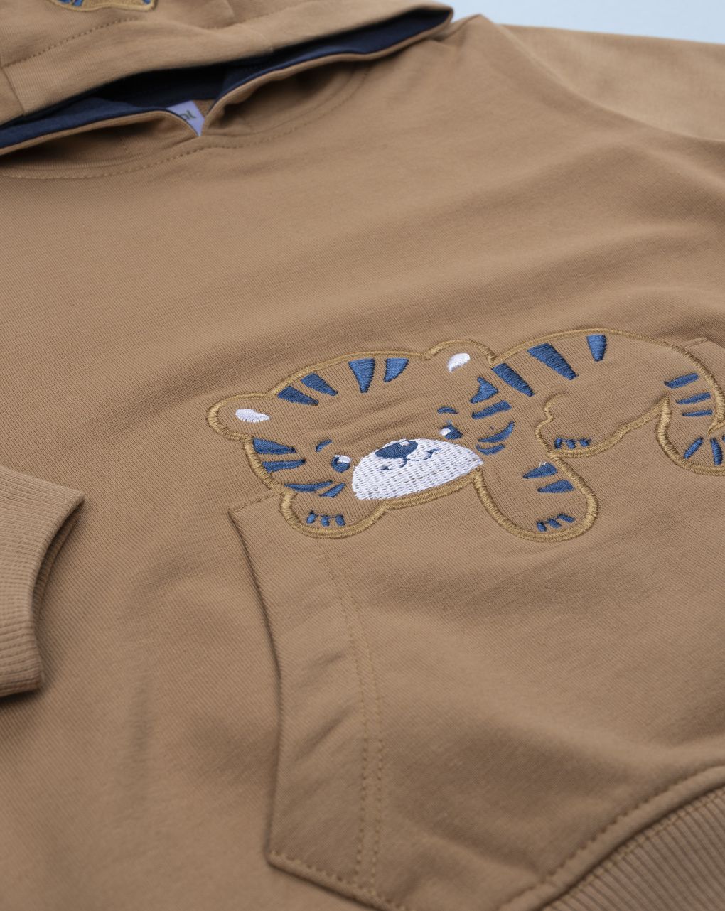 βρεφική μπλούζα φούτερ καφέ με τιγράκι για αγόρι - Prénatal