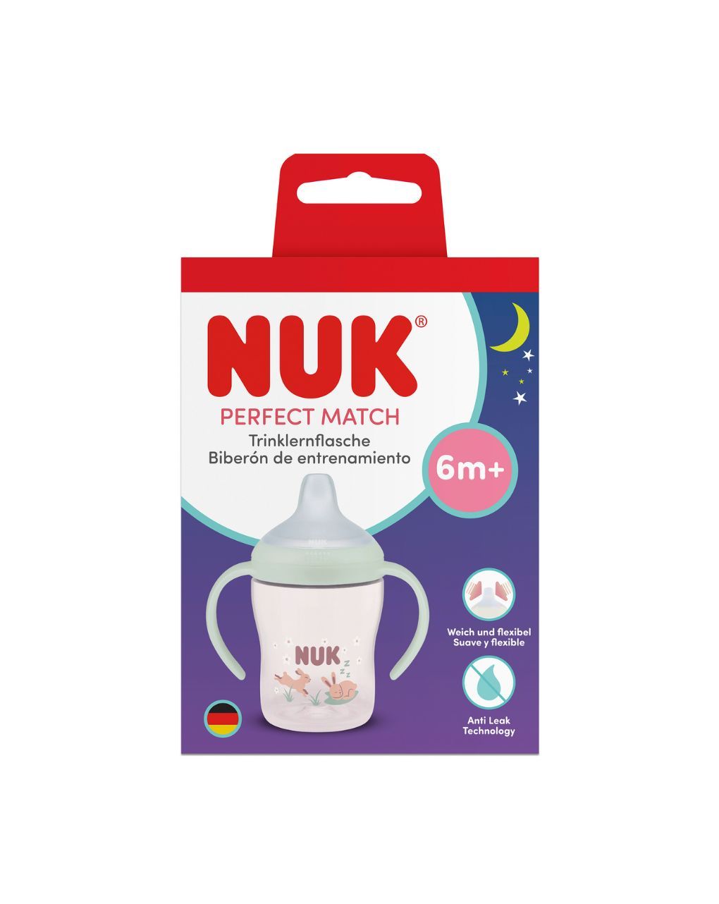 Nuk εκπαιδευτικό ποτηράκι perfect match night 6m+ 150ml bunny - Nuk