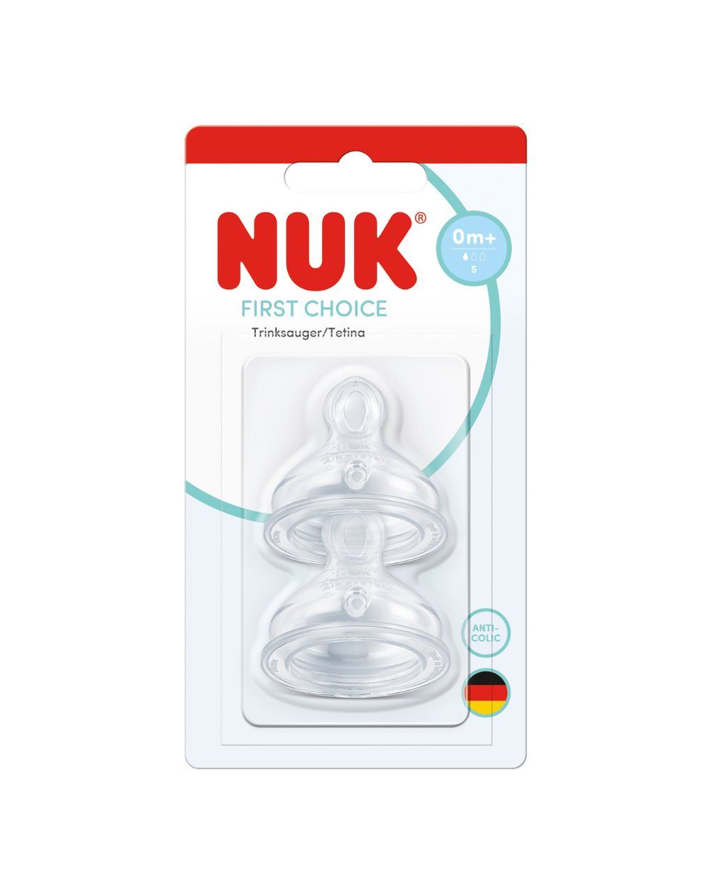 Nuk θηλή σιλικόνης first choice 2τμχ μέγεθος s 0m+ - Nuk