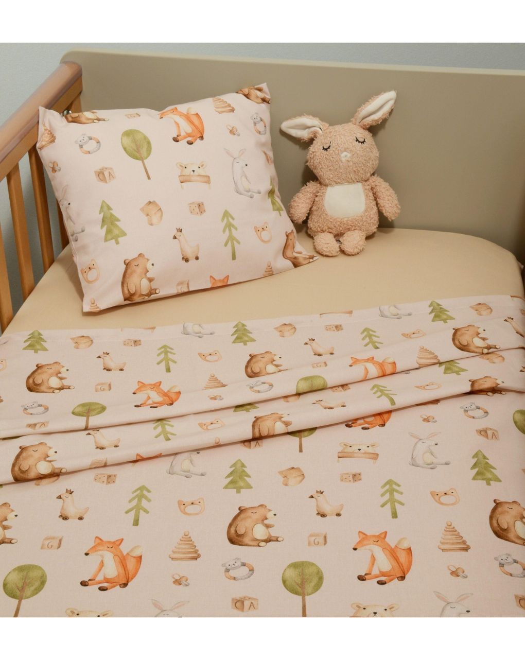 Baby oliver σετ σεντόνια κούνιας 110×170cm με λάστιχο σχέδιο 428 46-6706/428 - BABY OLIVER