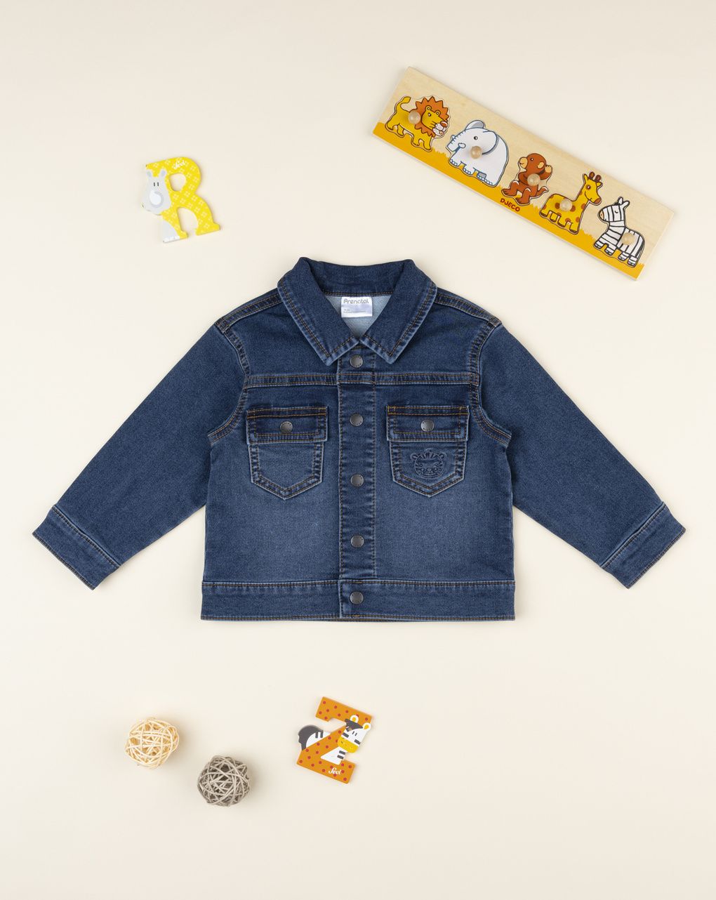 βρεφικό τζιν μπουφάν μπλε με τιγράκι για αγόρι