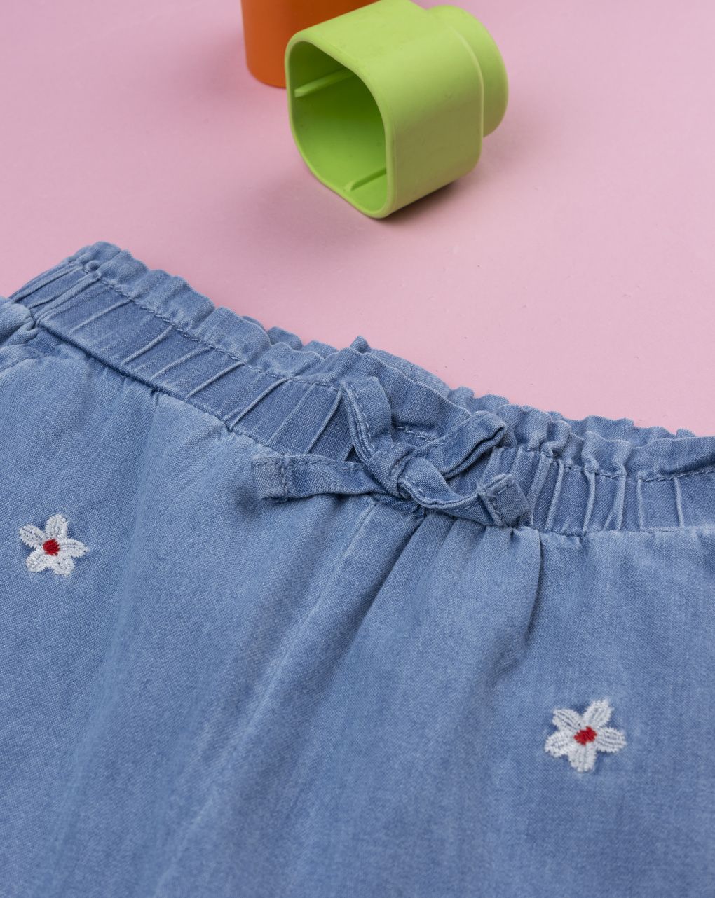 βρεφικό τζιν παντελόνι φλοράλ για κορίτσι - Prénatal