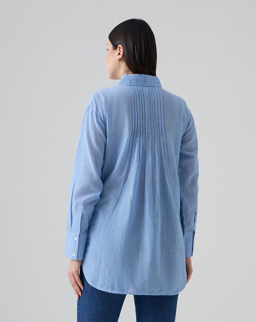 γυναικείο πουκάμισο εγκυμοσύνης/θηλασμού ριγέ γαλάζιο/λευκό - Prénatal