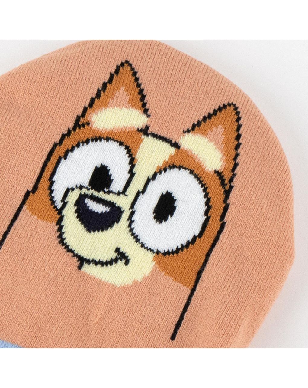 παιδικό χειμερινό σκουφάκι διπλής όψεως γαλάζιο-πορτοκαλί bluey για αγόρι - Disney