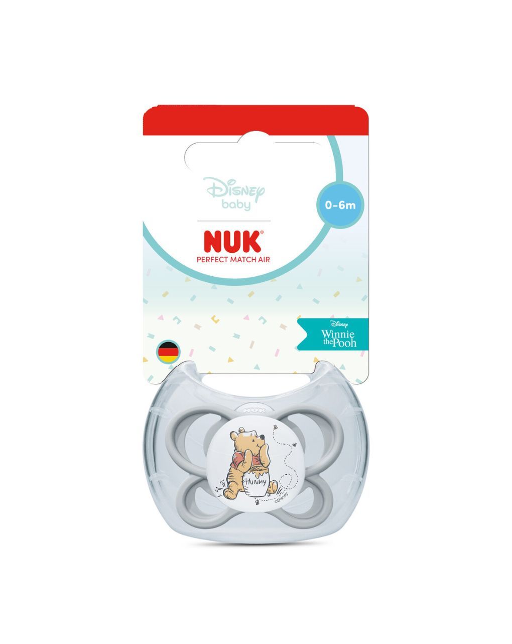 Nuk πιπίλα σιλικόνης perfect match air disney winnie the pooh 0-6m grey