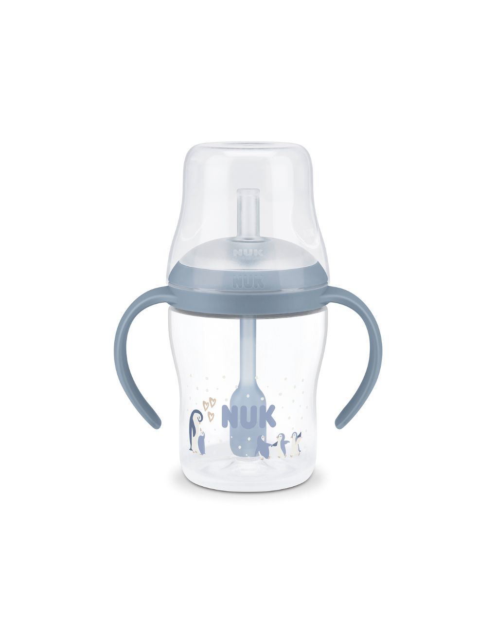 Nuk εκπαιδευτικό ποτηράκι με καλαμάκι perfect match 8m+ 150ml pengiun - Nuk