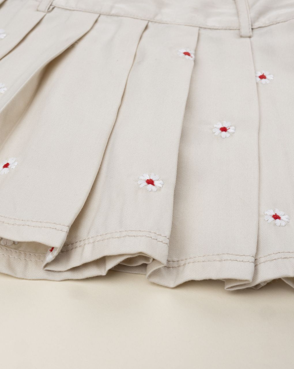 παιδική φούστα μπεζ πλισέ με μαργαρίτες για κορίτσι - Prénatal