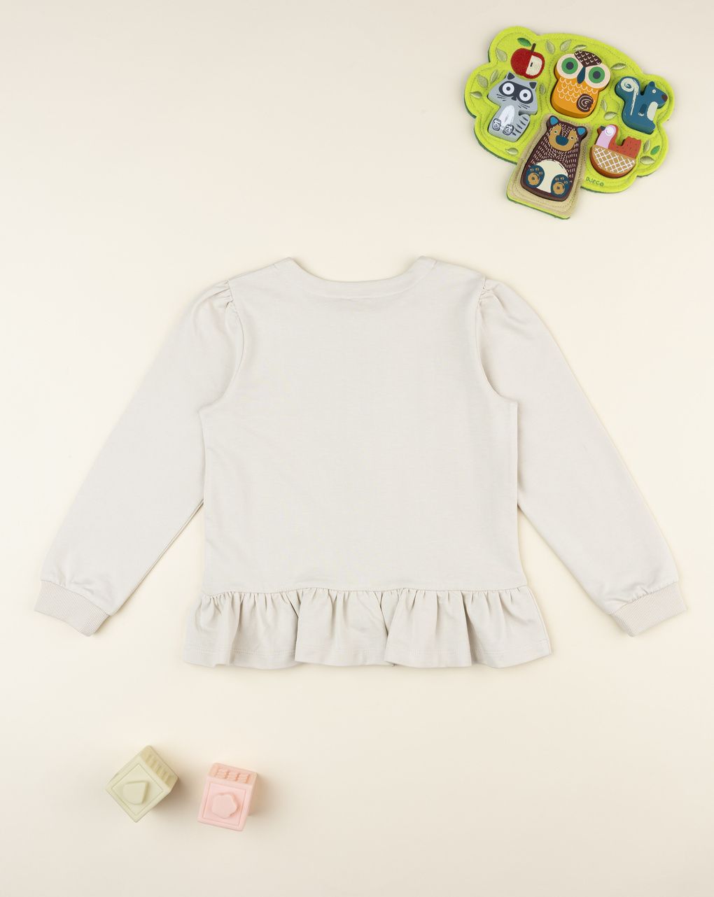 παιδική ζακέτα φούτερ μπεζ love για κορίτσι - Prénatal