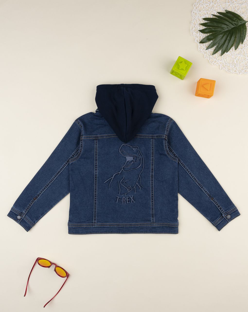 παιδικό τζιν μπουφάν μπλε με κουκούλα για αγόρι - Prénatal