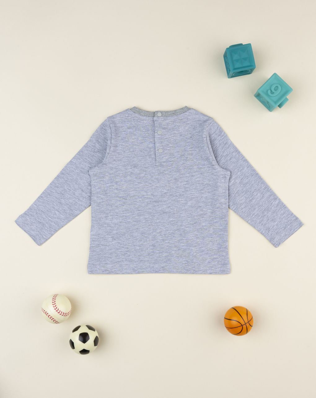 βρεφική μπλούζα γκρι football για αγόρι - Prénatal