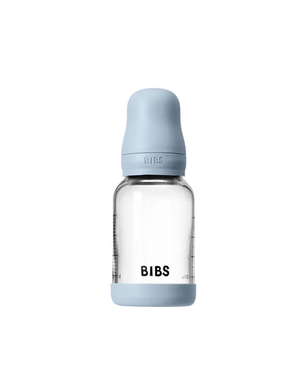 Bibs γυάλινο μπιμπερό σιλικόνης αργή ροή 120ml 0m+ baby blue 50191231 - BIBS