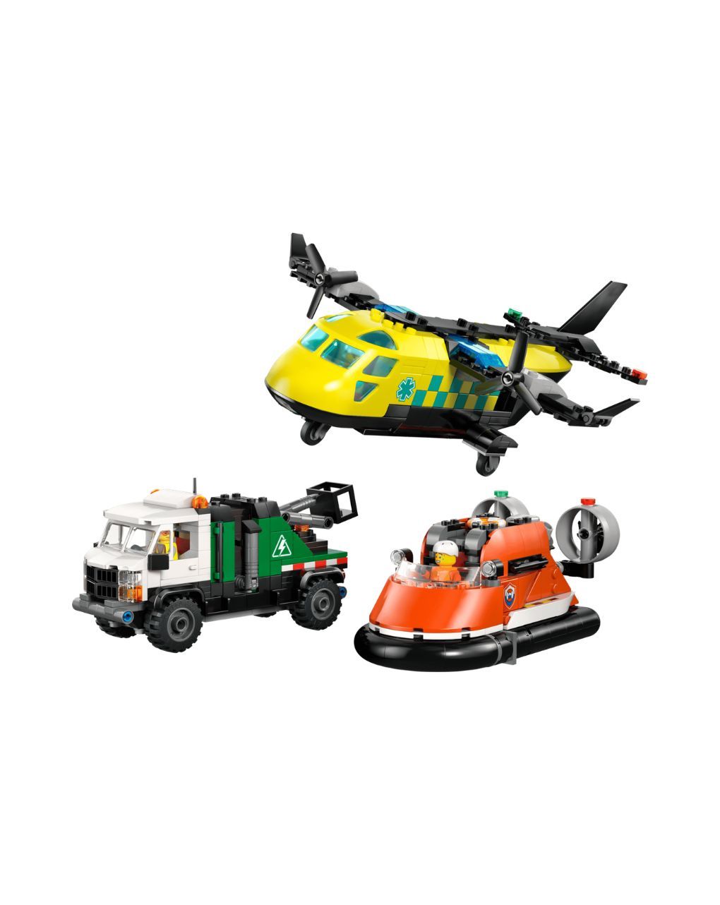 Lego city airplane, service truck & hovercraft remix 60505 - Lego, Lego City