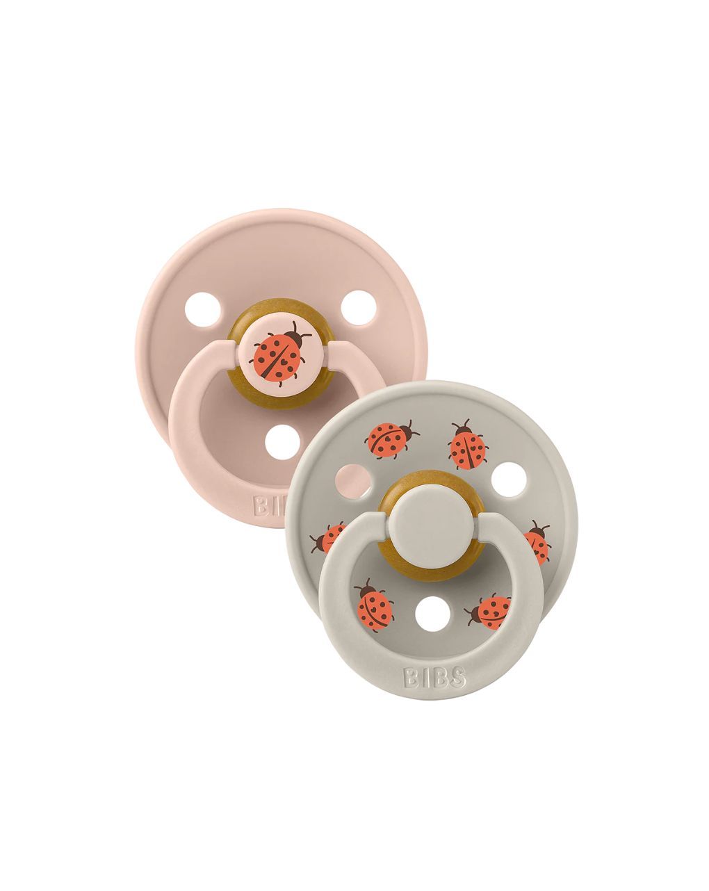 Bibs studio colour σετ πιπίλες latex 6-18m ladybug blush/sand 12025101 - BIBS