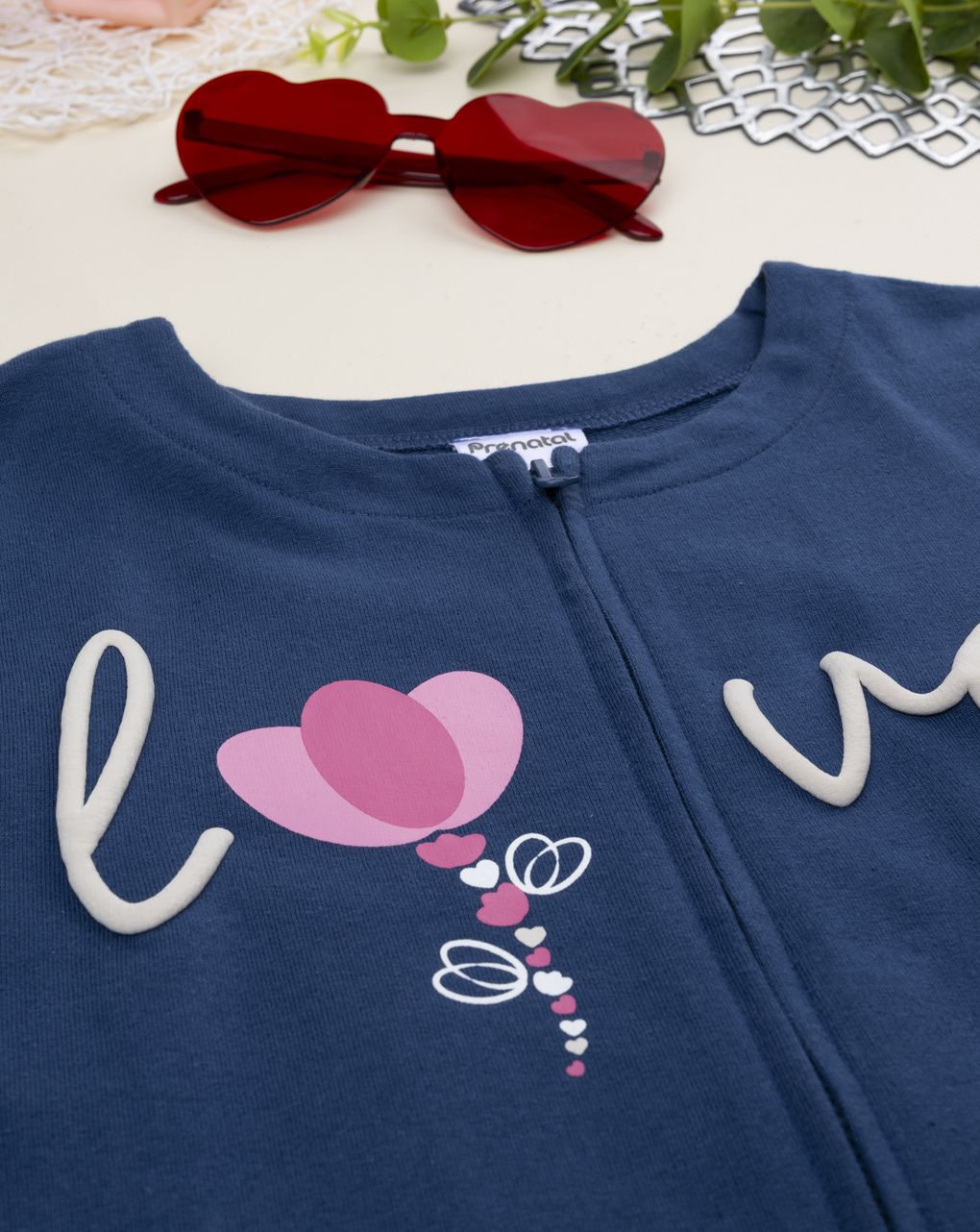 παιδική ζακέτα φούτερ μπλε love για κορίτσι - Prénatal