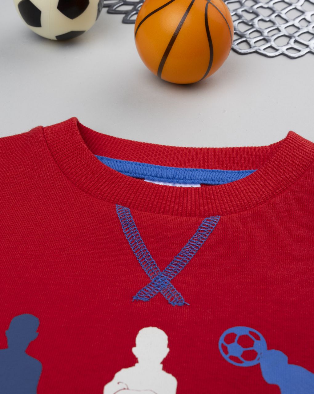 παιδική μπλούζα φούτερ κόκκινη soccer club για αγόρι - Prénatal