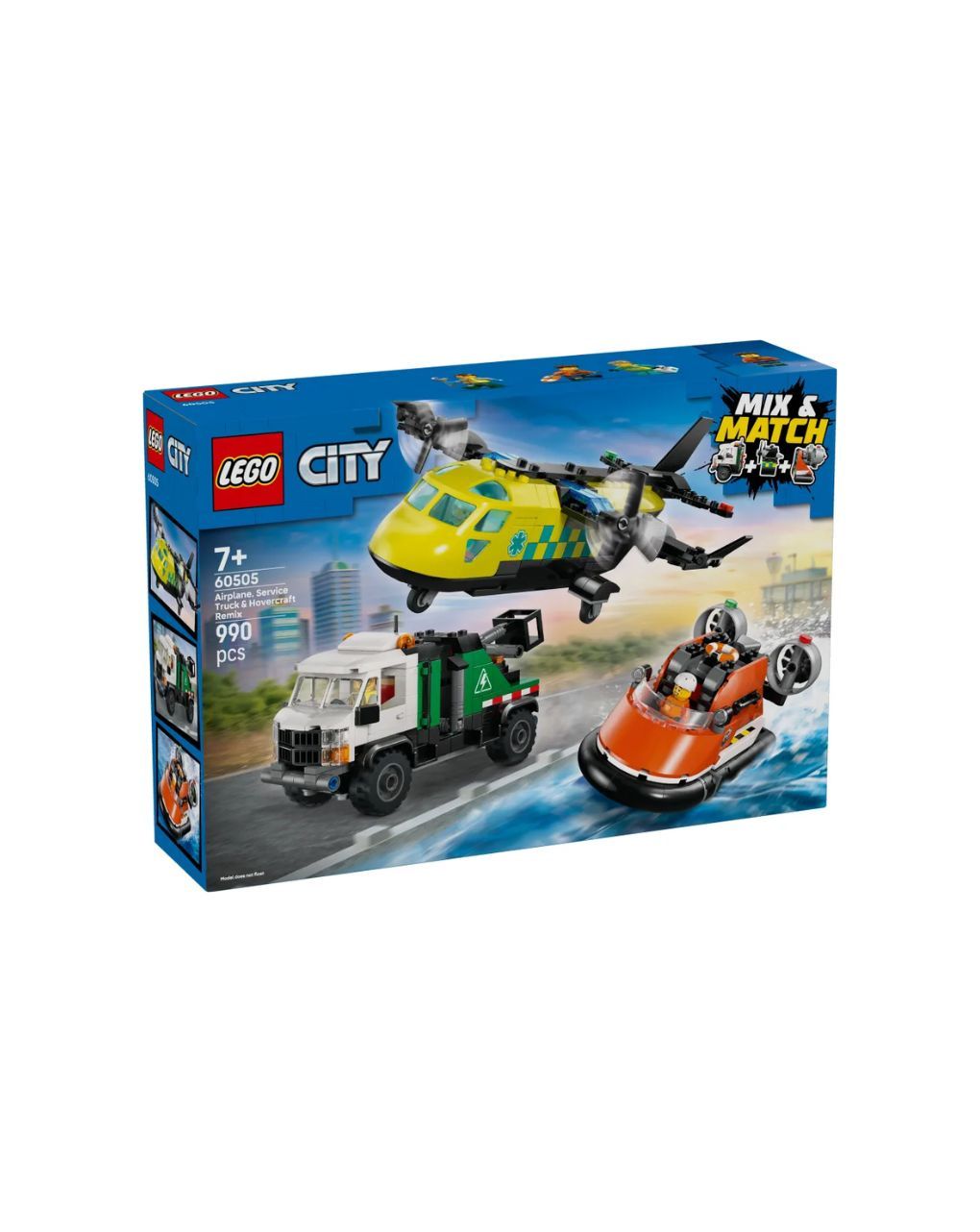 Lego city airplane, service truck & hovercraft remix 60505