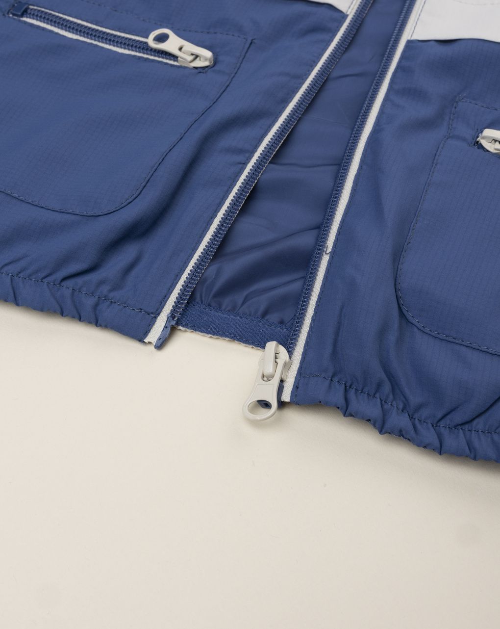 βρεφικό μπουφάν μπεζ/μπλε funny boy για αγόρι - Prénatal