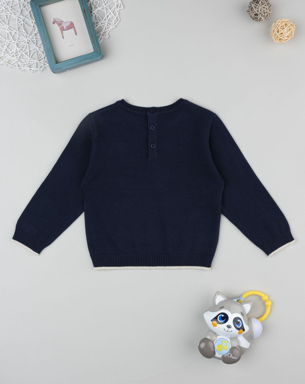 βρεφικό πουλόβερ μπλε teddy για αγόρι - Prénatal