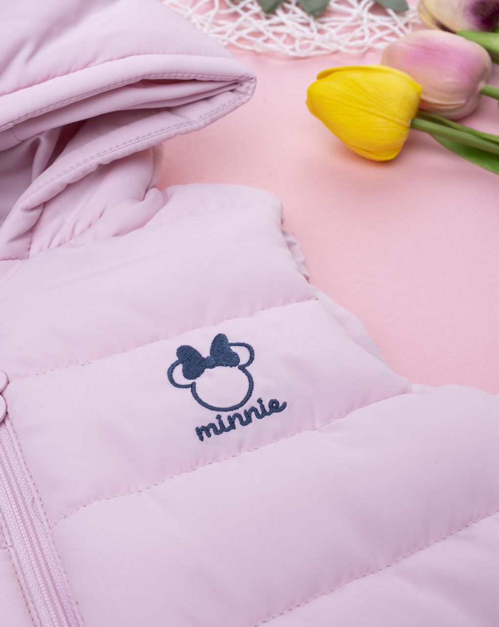 βρεφικό μπουφάν αμάνικο puffer ροζ minnie για κορίτσι - Prénatal