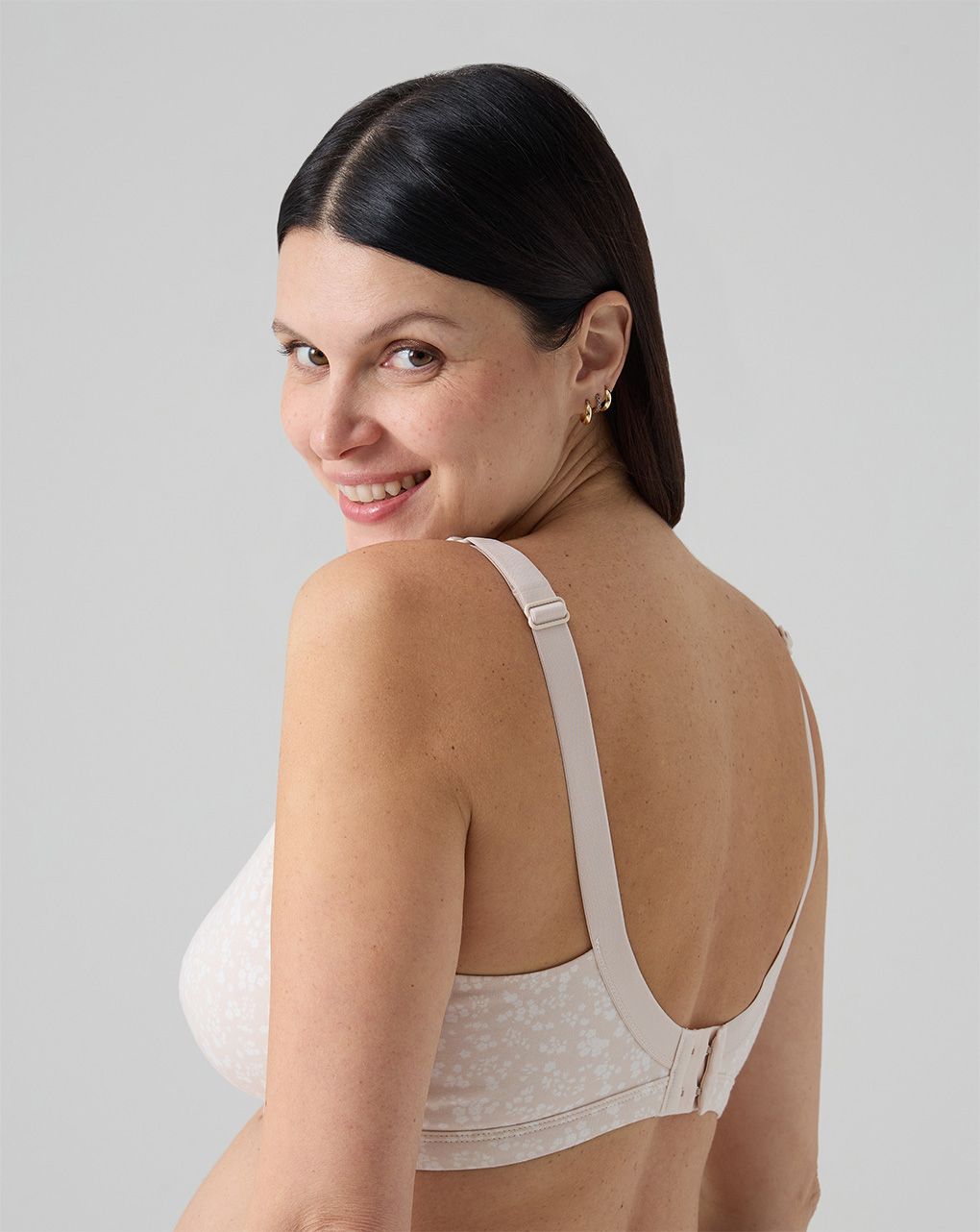 γυναικείο σουτιέν εγκυμοσύνης μπεζ με λουλούδια - Prénatal