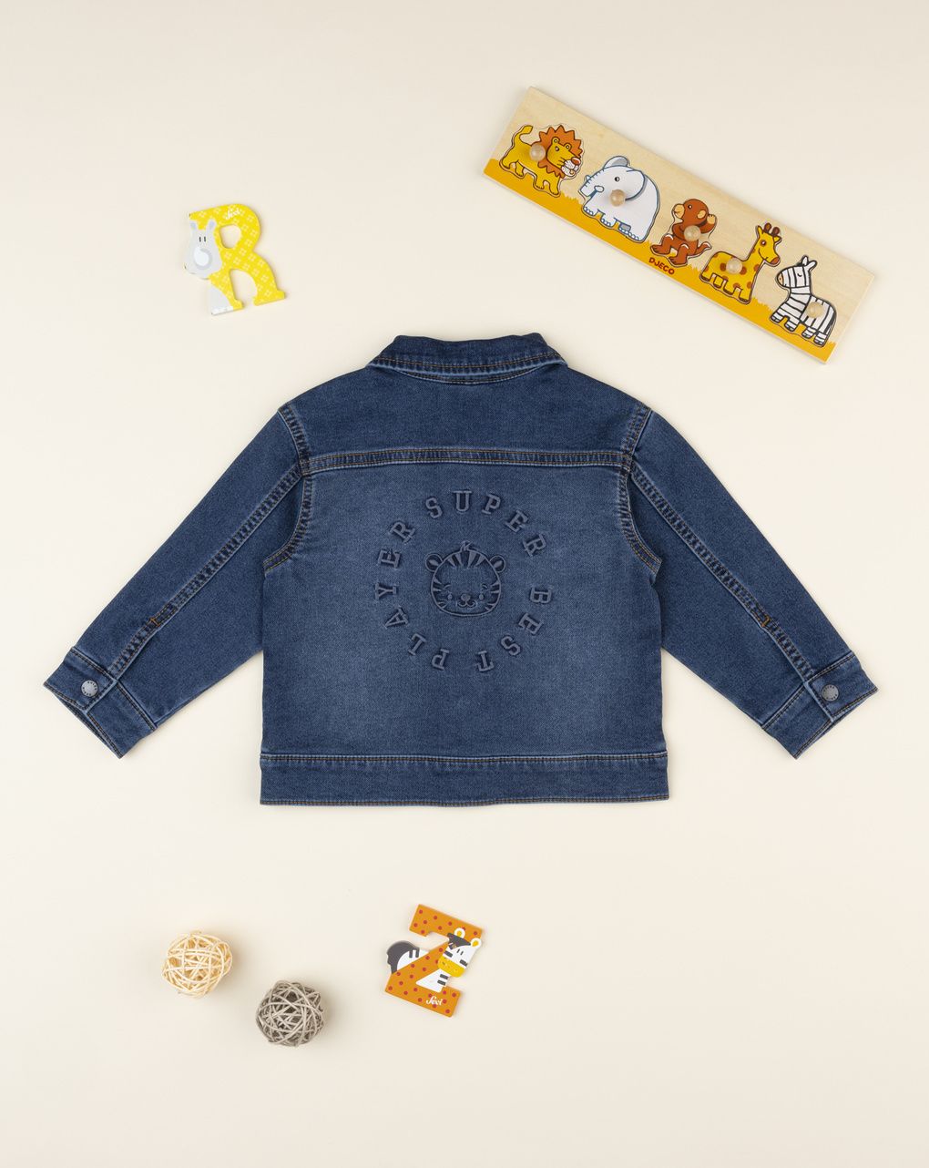 βρεφικό τζιν μπουφάν μπλε με τιγράκι για αγόρι - Prénatal