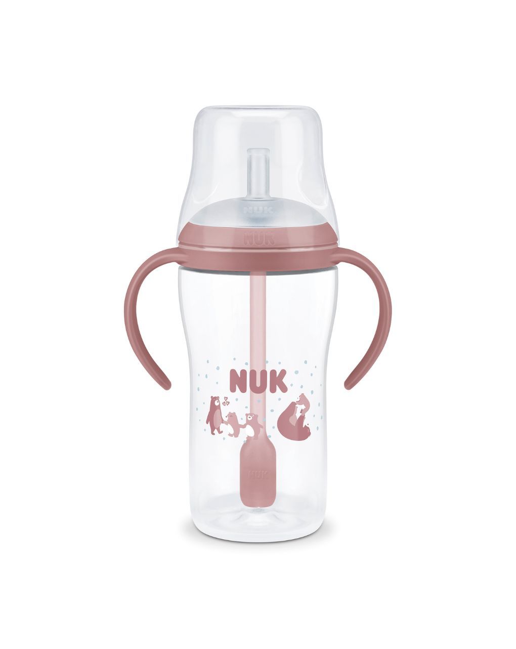 Nuk εκπαιδευτικό ποτηράκι με καλαμάκι perfect match 8m+ 260ml bear
