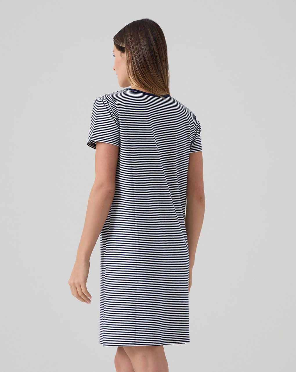 γυναικείο νυχτικό εγκυμοσύνης/θηλασμού ριγέ μπλε/λευκό - Prénatal