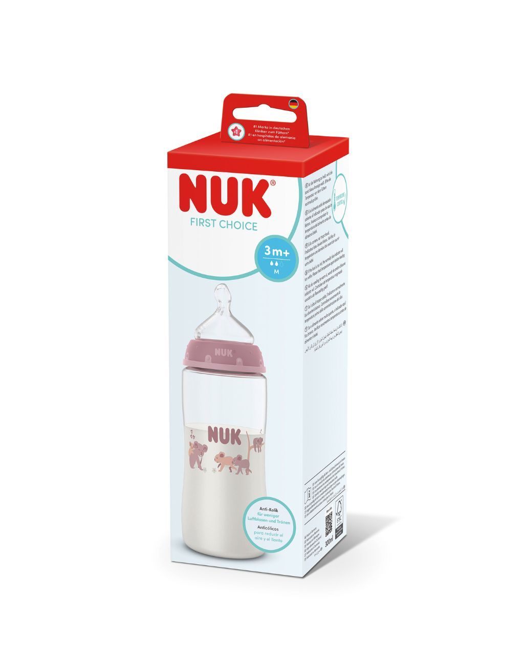 Nuk πλαστικό μπιμπερό με θηλή σιλικόνης first choice temperature control 3m+ 300ml koala - Nuk