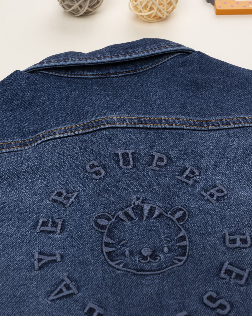 βρεφικό τζιν μπουφάν μπλε με τιγράκι για αγόρι - Prénatal