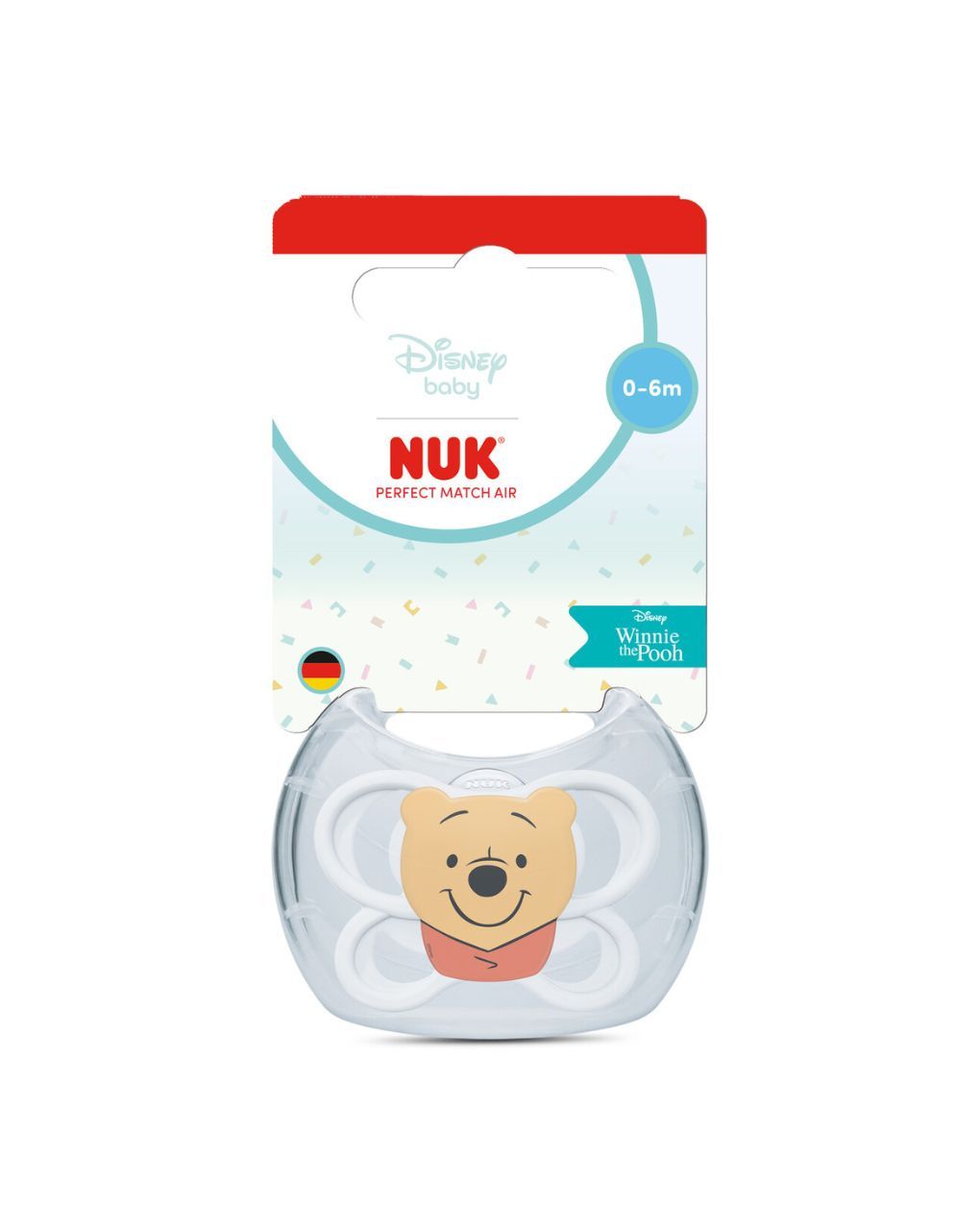 Nuk πιπίλα σιλικόνης perfect match air disney winnie the pooh 0-6m white