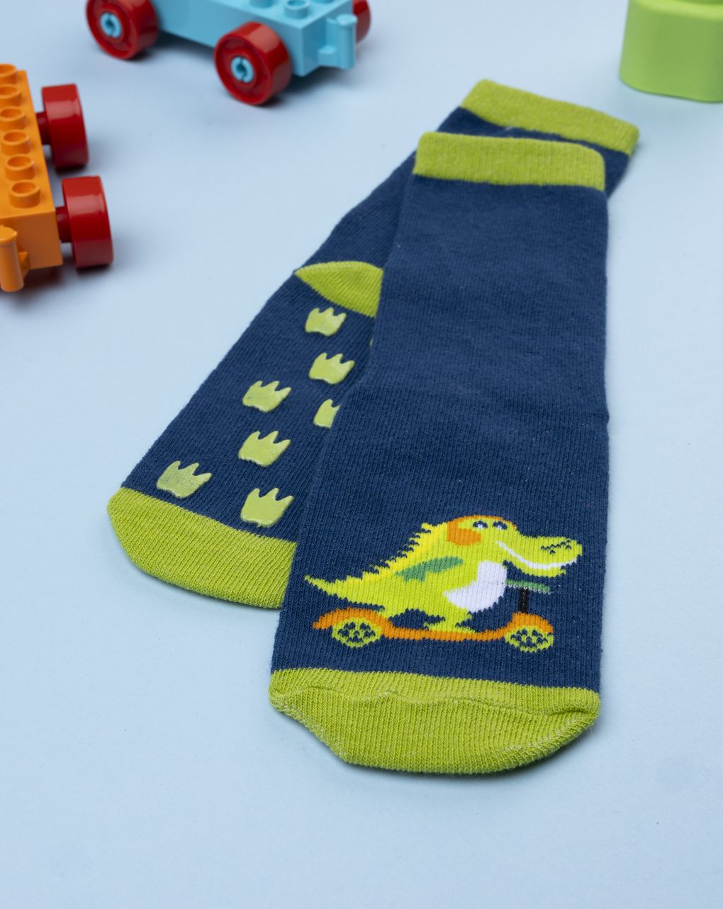 παιδικές αντιολισθητικές κάλτσες με δεινόσαυρους για αγόρι - Prénatal